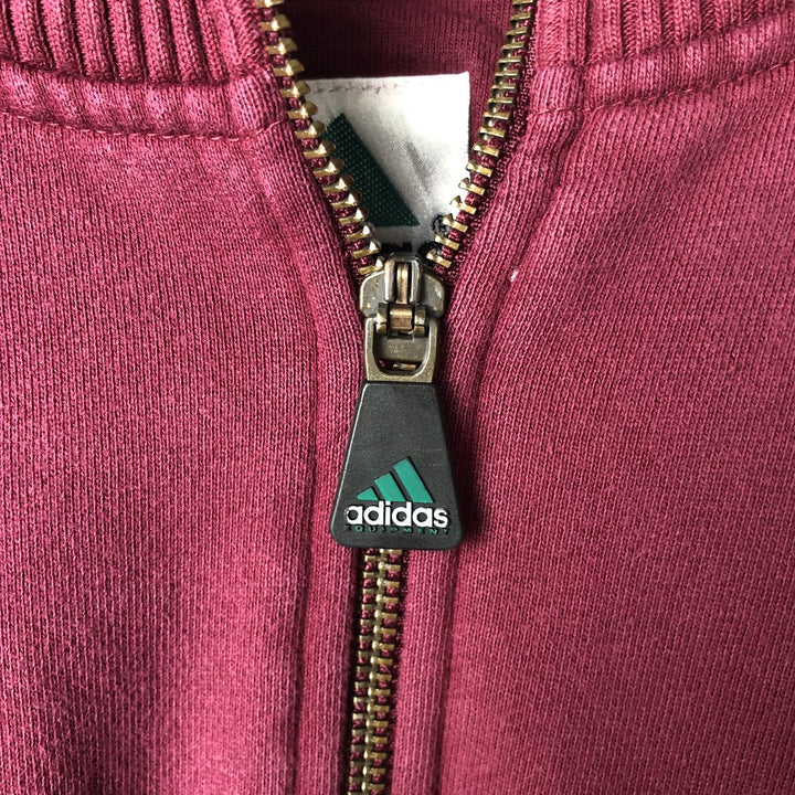 00'S Adidas Half-Zip Sweatshirt, Men's Size L cotton wine-red Vintage Second Hand