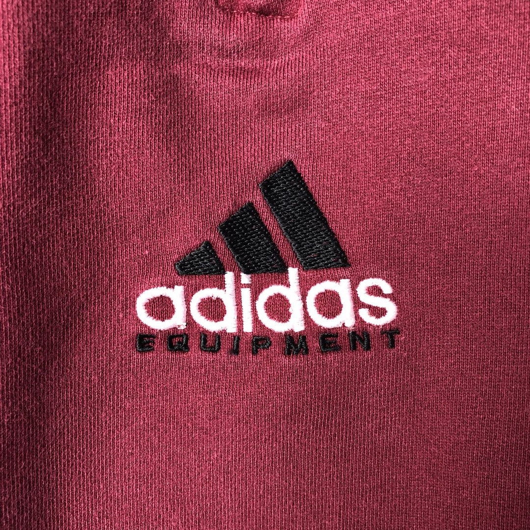 00'S Adidas Half-Zip Sweatshirt, Men's Size L cotton wine-red Vintage Second Hand