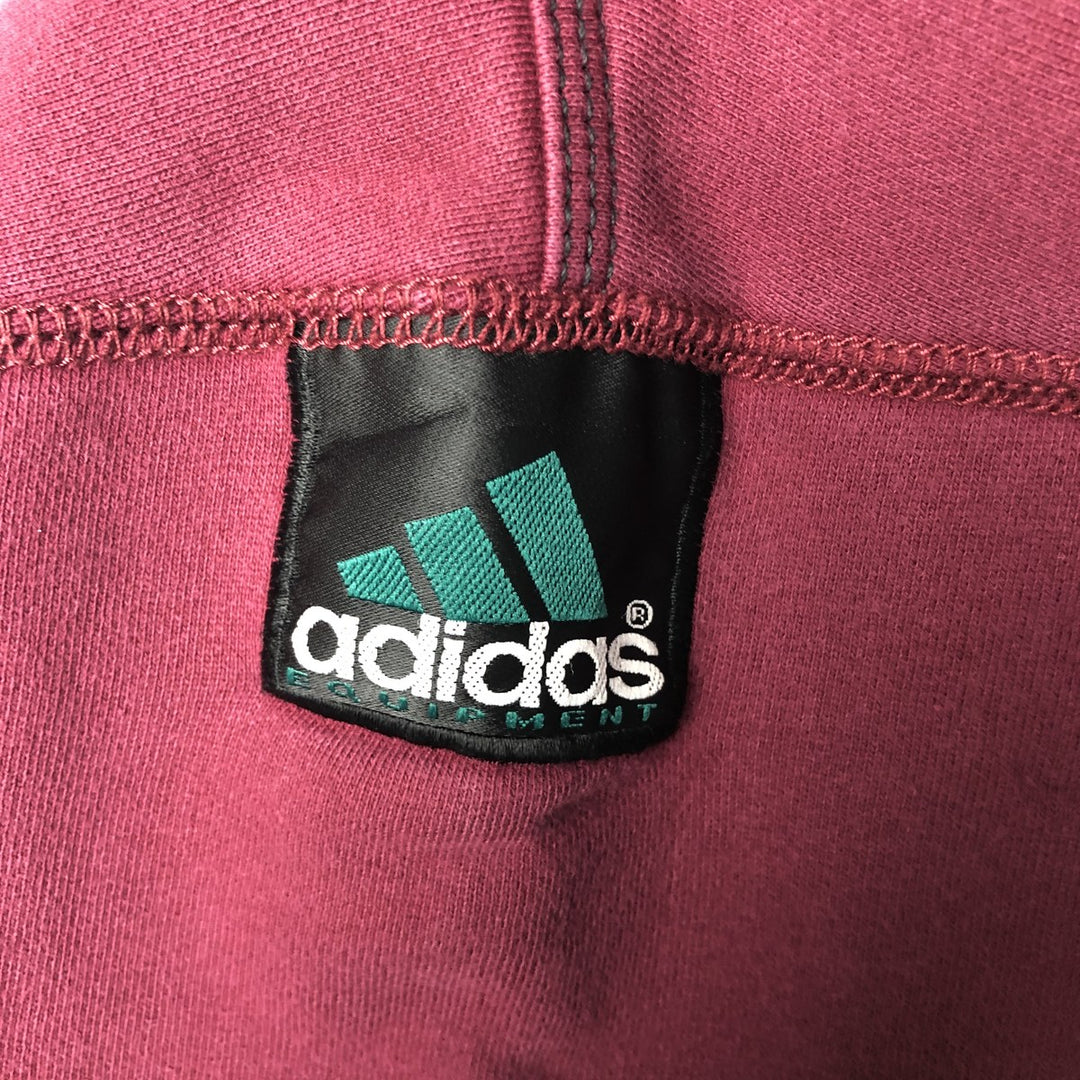00'S Adidas Half-Zip Sweatshirt, Men's Size L cotton wine-red Vintage Second Hand