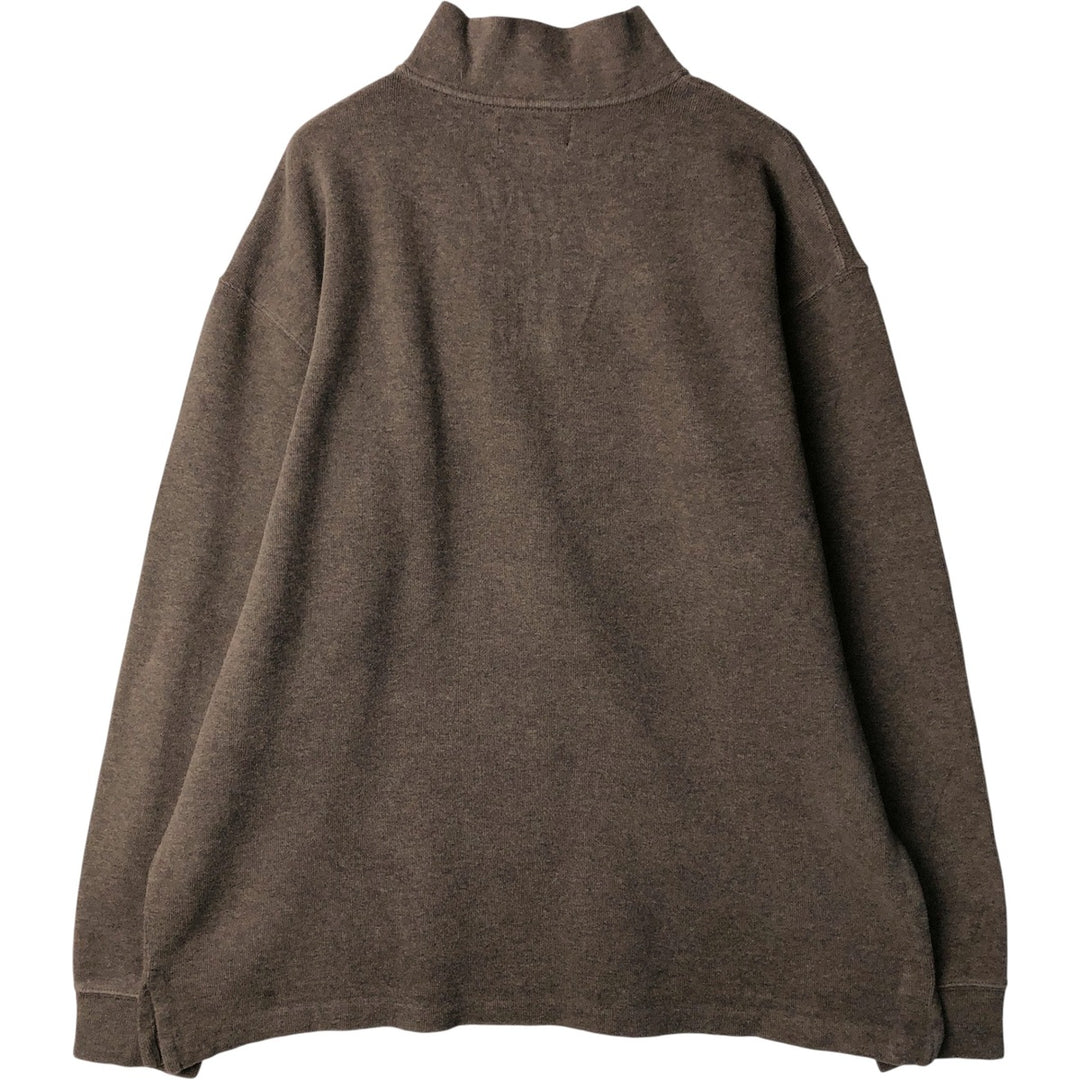 Ralph Lauren POLO by Ralph Lauren Half-Zip Sweatshirt, Men's XL cotton brown type Vintage Second Hand