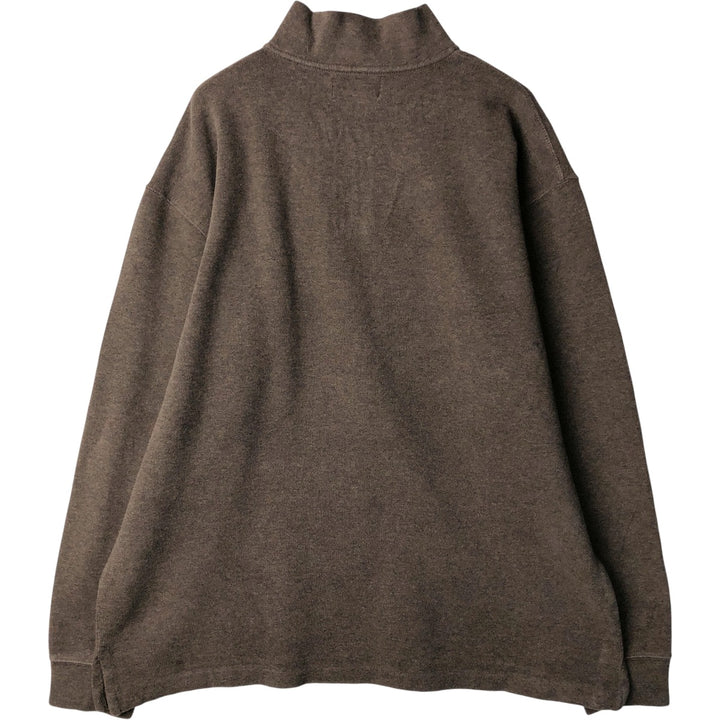 Ralph Lauren POLO by Ralph Lauren Half-Zip Sweatshirt, Men's XL cotton brown type Vintage Second Hand