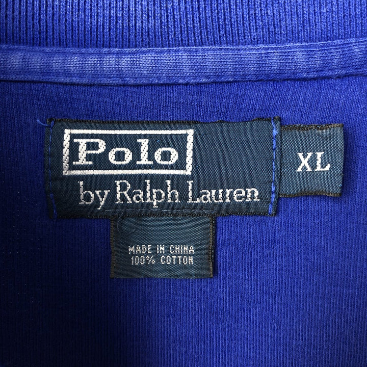 Ralph Lauren POLO by Ralph Lauren Half-Zip Sweatshirt, Men's XL cotton blue type Vintage Second Hand