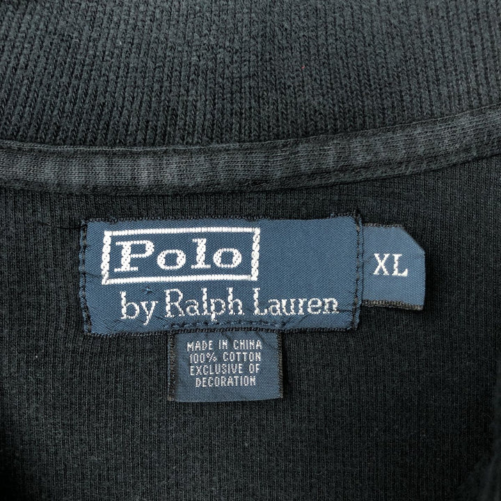 Ralph Lauren POLO by Ralph Lauren Half-Zip Sweatshirt, Men's XL cotton navy blue type Vintage Second Hand