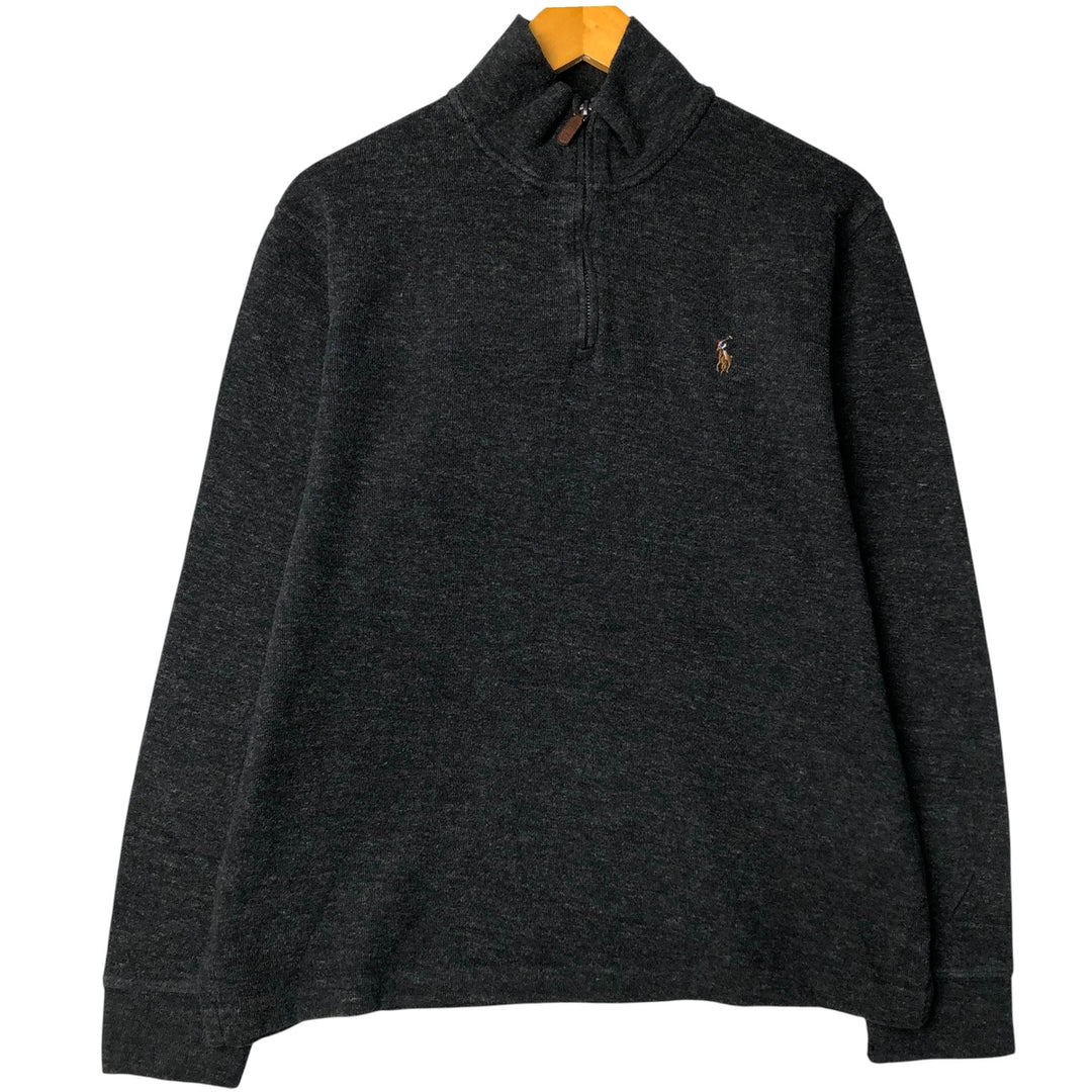 Ralph Lauren POLO RALPH LAUREN ESTATE RIB half-zip sweatshirt, men's size M cotton gray type Vintage Second Hand