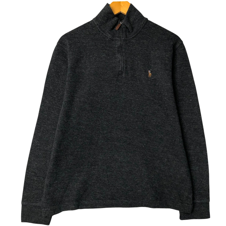 Ralph Lauren POLO RALPH LAUREN ESTATE RIB half-zip sweatshirt, men's size M cotton gray type Vintage Second Hand