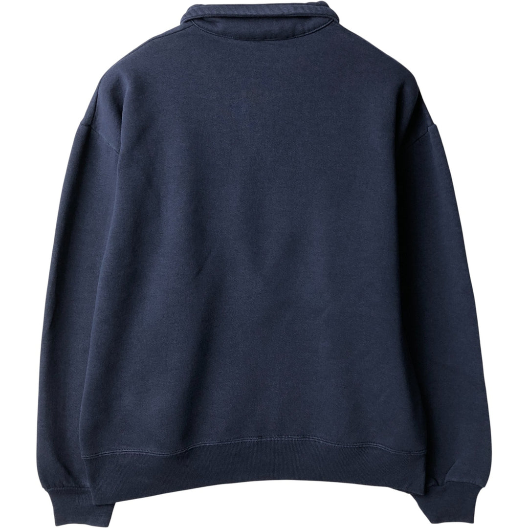 Vintage 80s-90'S Jerzees Half-Zip Sweatshirt, Made in USA, Men's Size L cotton navy blue type Vintage Second Hand
