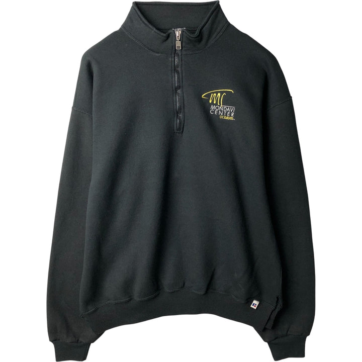 90'S Russell Half-Zip Sweatshirt, Men's, Size XL, Vintage cotton black type Vintage Second Hand