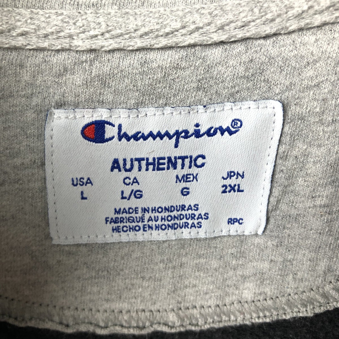 Champion Half-Zip Sweatshirt, Men's Size L cotton black type Vintage Second Hand