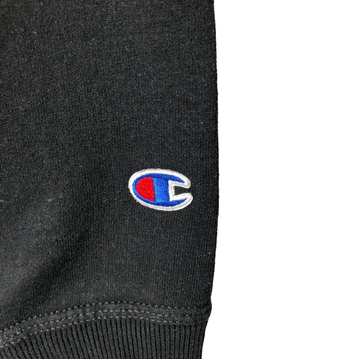 Champion Half-Zip Sweatshirt, Men's Size L cotton black type Vintage Second Hand