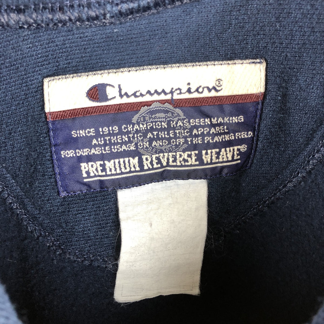 2000'S Champion PREMIUM REVERSE WEAVE Premium Reverse Weave Sweatshirt Pullover Hoodie, Men's Size L unclear navy blue type Vintage Second Hand