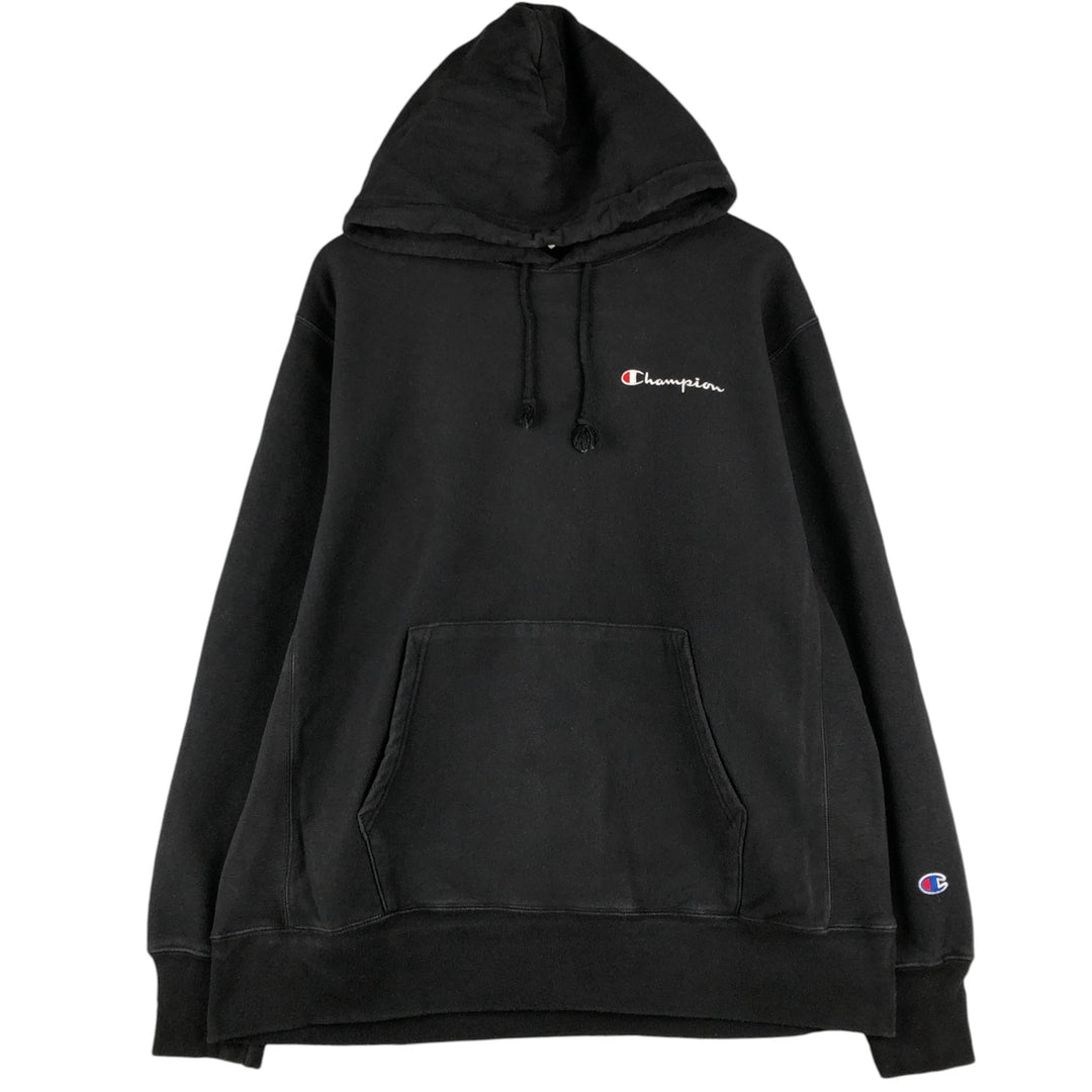 Champion REVERSE WEAVE Reverse Weave Sweat Pullover Hoodie Men's L size cotton black type Vintage Second Hand