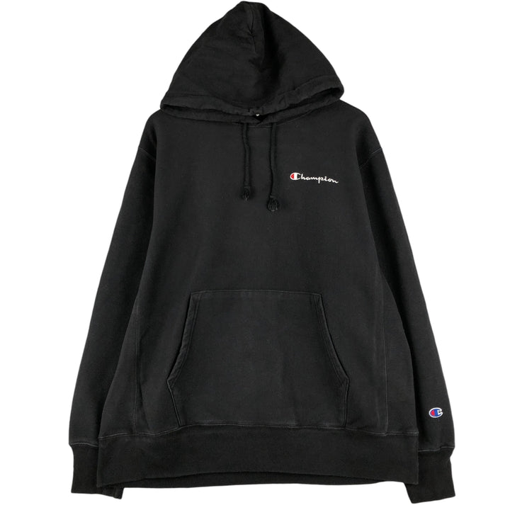Champion REVERSE WEAVE Reverse Weave Sweat Pullover Hoodie Men's L size cotton black type Vintage Second Hand