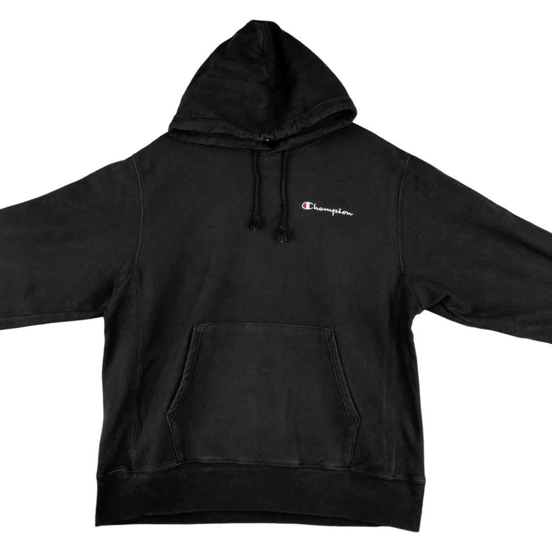 Champion REVERSE WEAVE Reverse Weave Sweat Pullover Hoodie Men's L size cotton black type Vintage Second Hand