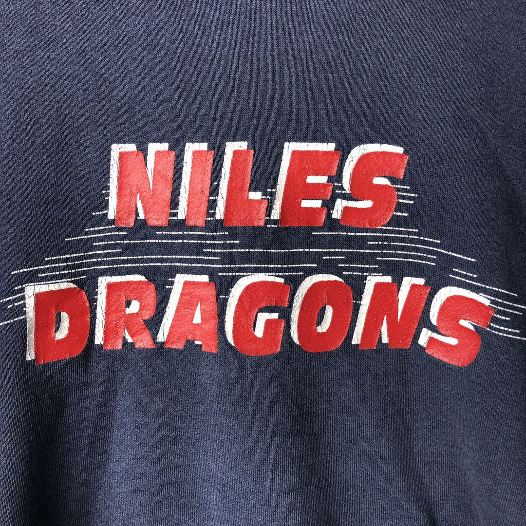 Vintage 90'S Lee Dragon Pattern Pullover Hoodie, Made in USA, Men's Size Medium cotton navy blue type Vintage Second Hand