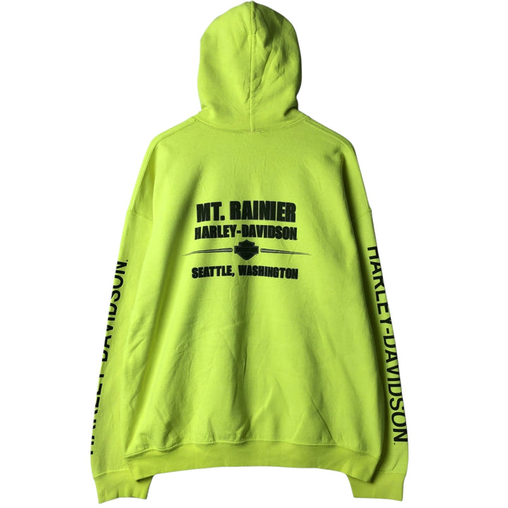 Harley-Davidson Sweatshirt Pullover Hoodie Men's XL cotton green type yellow green Vintage Second Hand