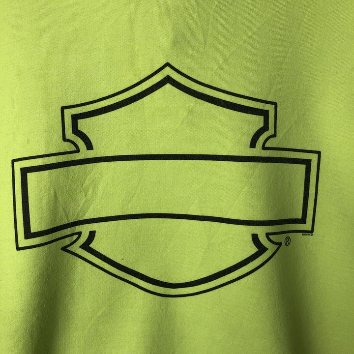 Harley-Davidson Sweatshirt Pullover Hoodie Men's XL cotton green type yellow green Vintage Second Hand