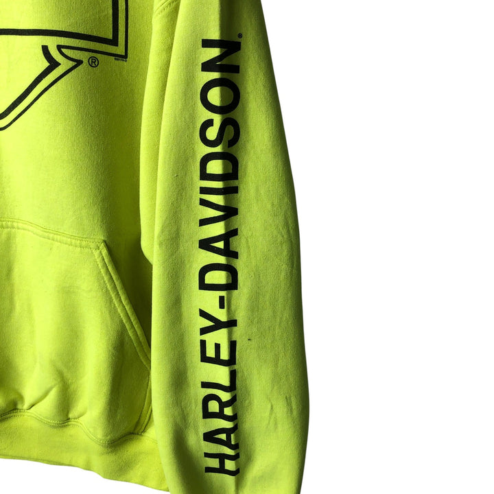 Harley-Davidson Sweatshirt Pullover Hoodie Men's XL cotton green type yellow green Vintage Second Hand