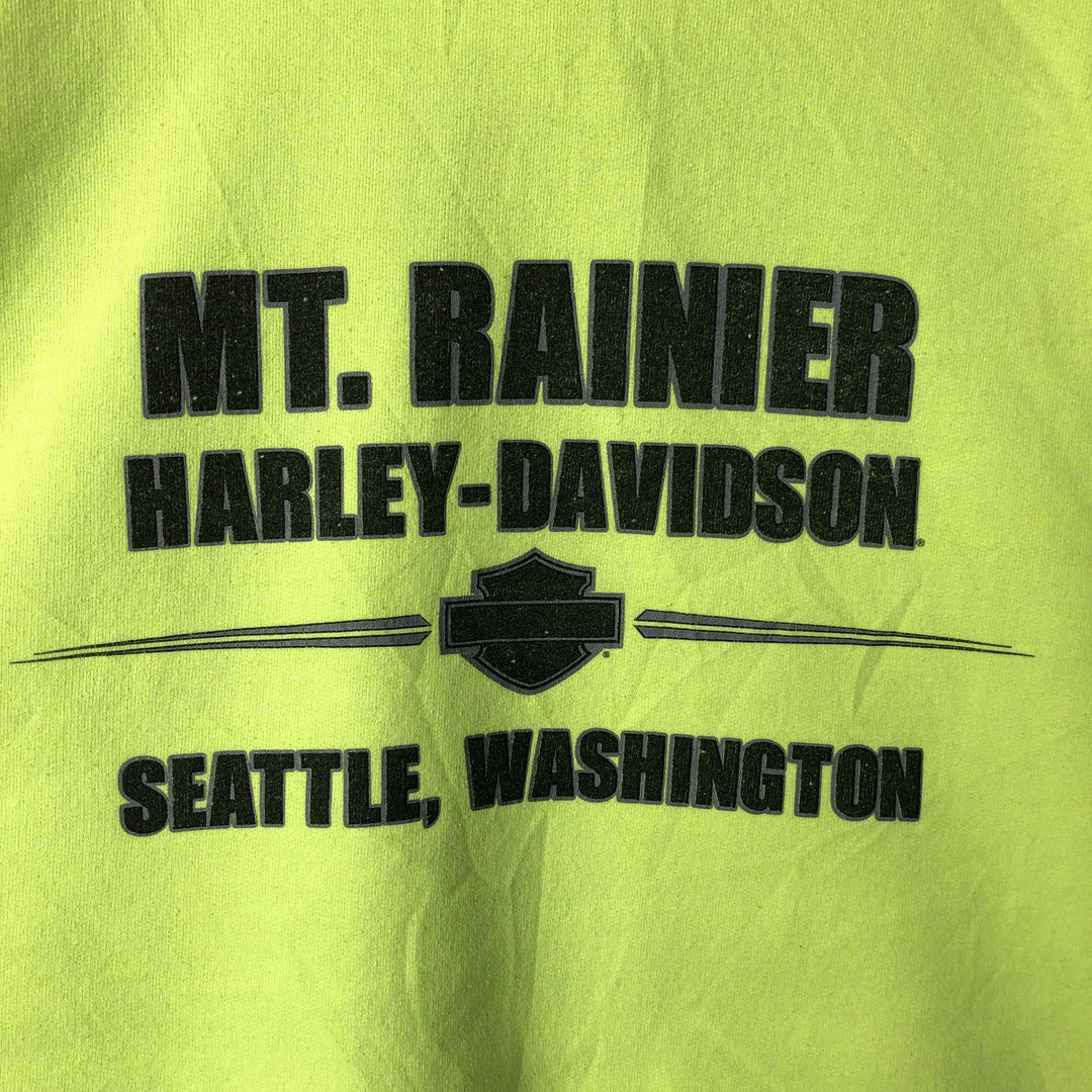 Harley-Davidson Sweatshirt Pullover Hoodie Men's XL cotton green type yellow green Vintage Second Hand