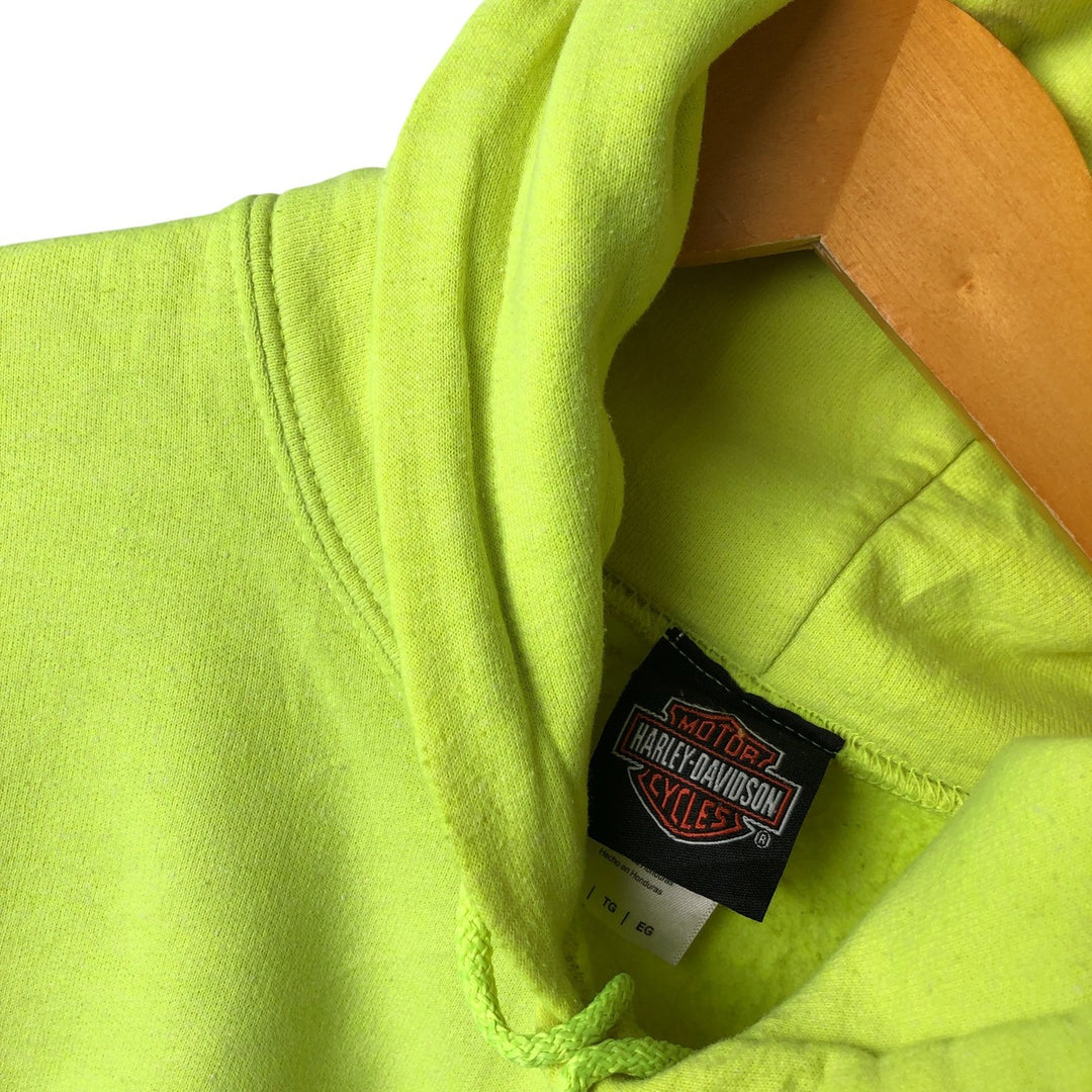 Harley-Davidson Sweatshirt Pullover Hoodie Men's XL cotton green type yellow green Vintage Second Hand