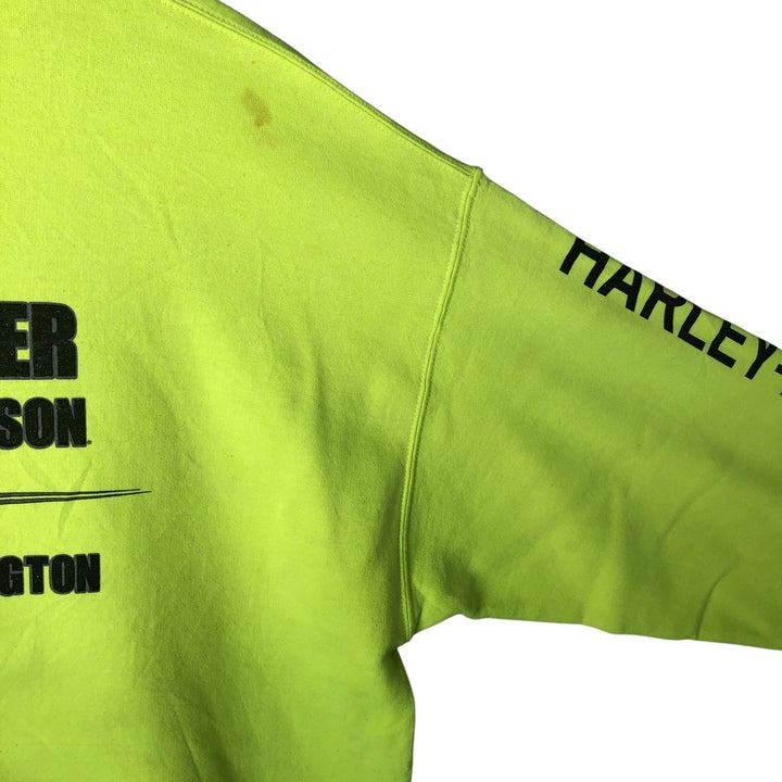 Harley-Davidson Sweatshirt Pullover Hoodie Men's XL cotton green type yellow green Vintage Second Hand