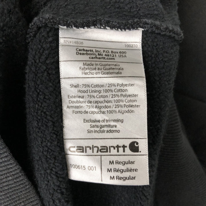 Carhartt ORIGINAL FIT sweatshirt pullover hoodie, men's size M cotton black type Vintage Second Hand