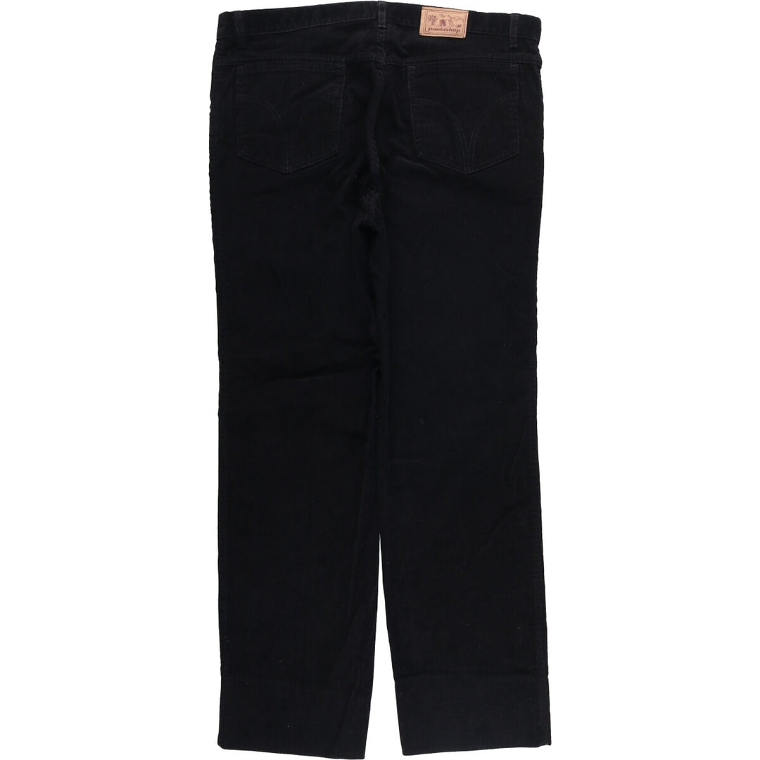 Pantashop Corduroy Pants, Made in France, Men's Size W36 cotton black type Vintage Second Hand