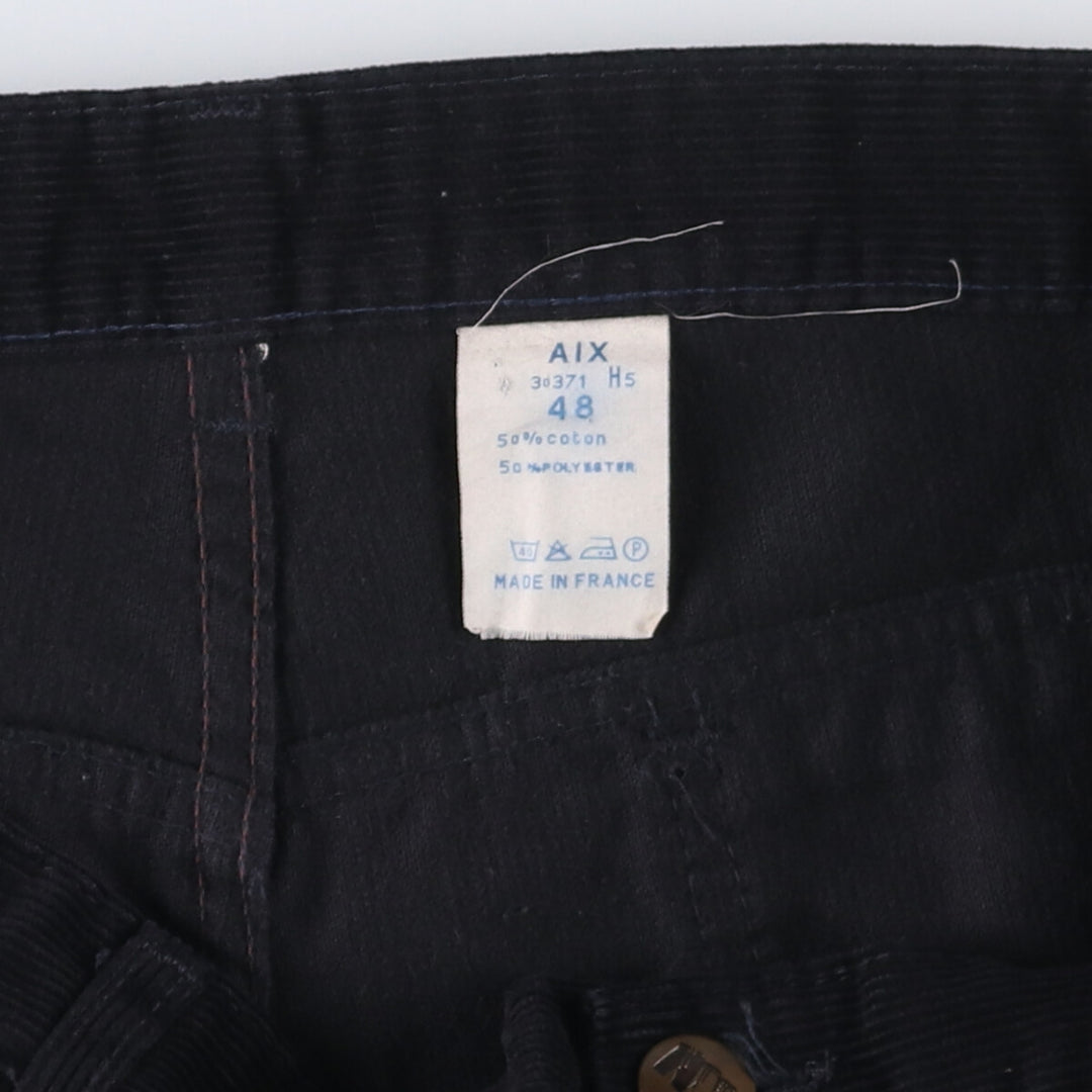 Pantashop Corduroy Pants, Made in France, Men's Size W36 cotton black type Vintage Second Hand