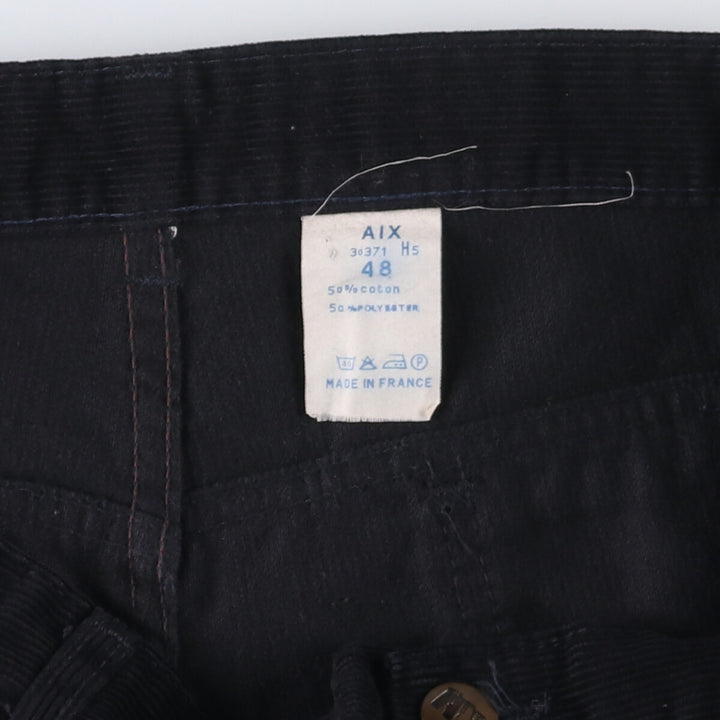 Pantashop Corduroy Pants, Made in France, Men's Size W36 cotton black type Vintage Second Hand