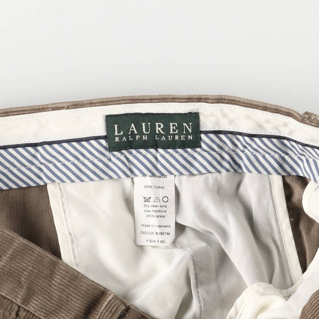 Ralph Lauren LAUREN Lauren Corduroy Pants Men's W34 equivalent cotton brown type Vintage Second Hand