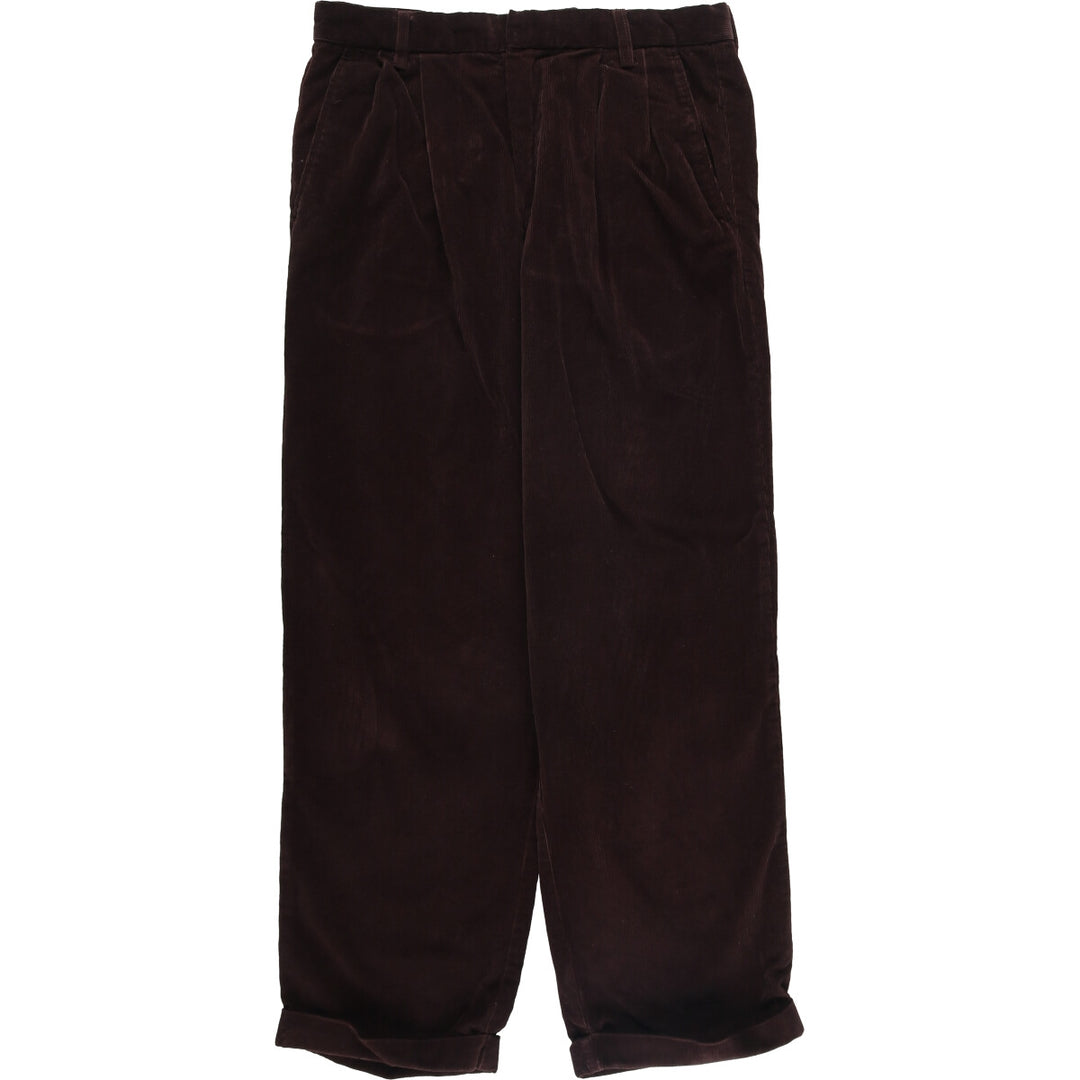 Dockers Relaxed Fit Two-Pleated Corduroy Pants, Men's, Size W32 cotton brown type Vintage Second Hand
