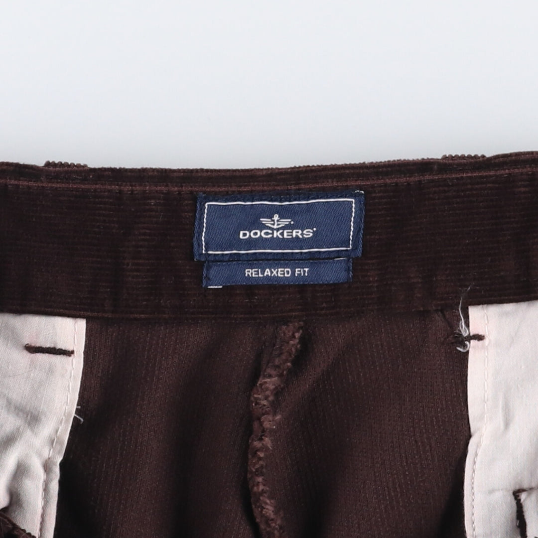 Dockers Relaxed Fit Two-Pleated Corduroy Pants, Men's, Size W32 cotton brown type Vintage Second Hand