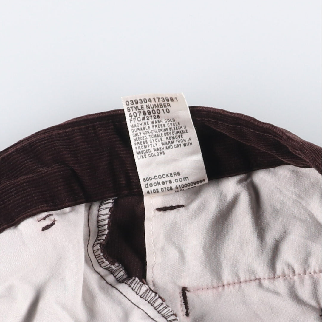 Dockers Relaxed Fit Two-Pleated Corduroy Pants, Men's, Size W32 cotton brown type Vintage Second Hand