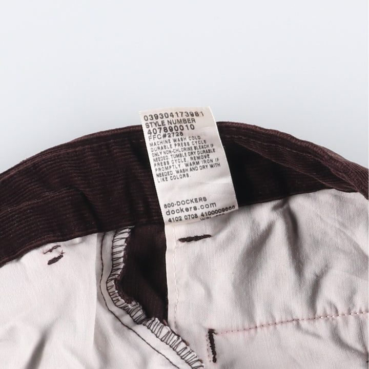 Dockers Relaxed Fit Two-Pleated Corduroy Pants, Men's, Size W32 cotton brown type Vintage Second Hand