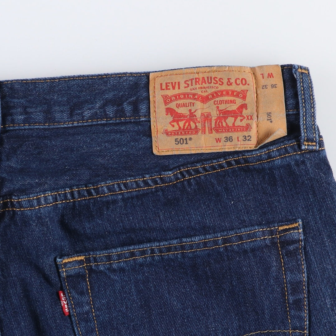 Levi's 501 straight denim pants for men, size W37 cotton blue type Vintage Second Hand