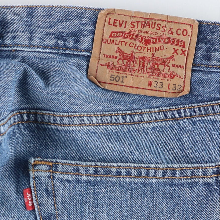 Levi's 501 straight denim pants for men, size W33 cotton blue type Vintage Second Hand
