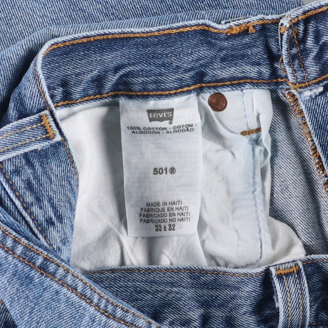 Levi's 501 straight denim pants for men, size W33 cotton blue type Vintage Second Hand