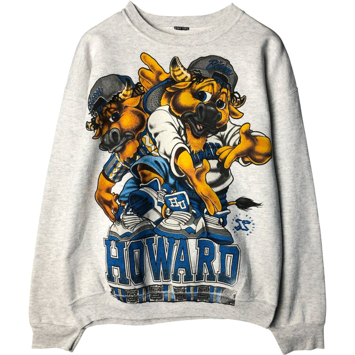 College character sweatshirt, men's size XL unclear white type Vintage Second Hand