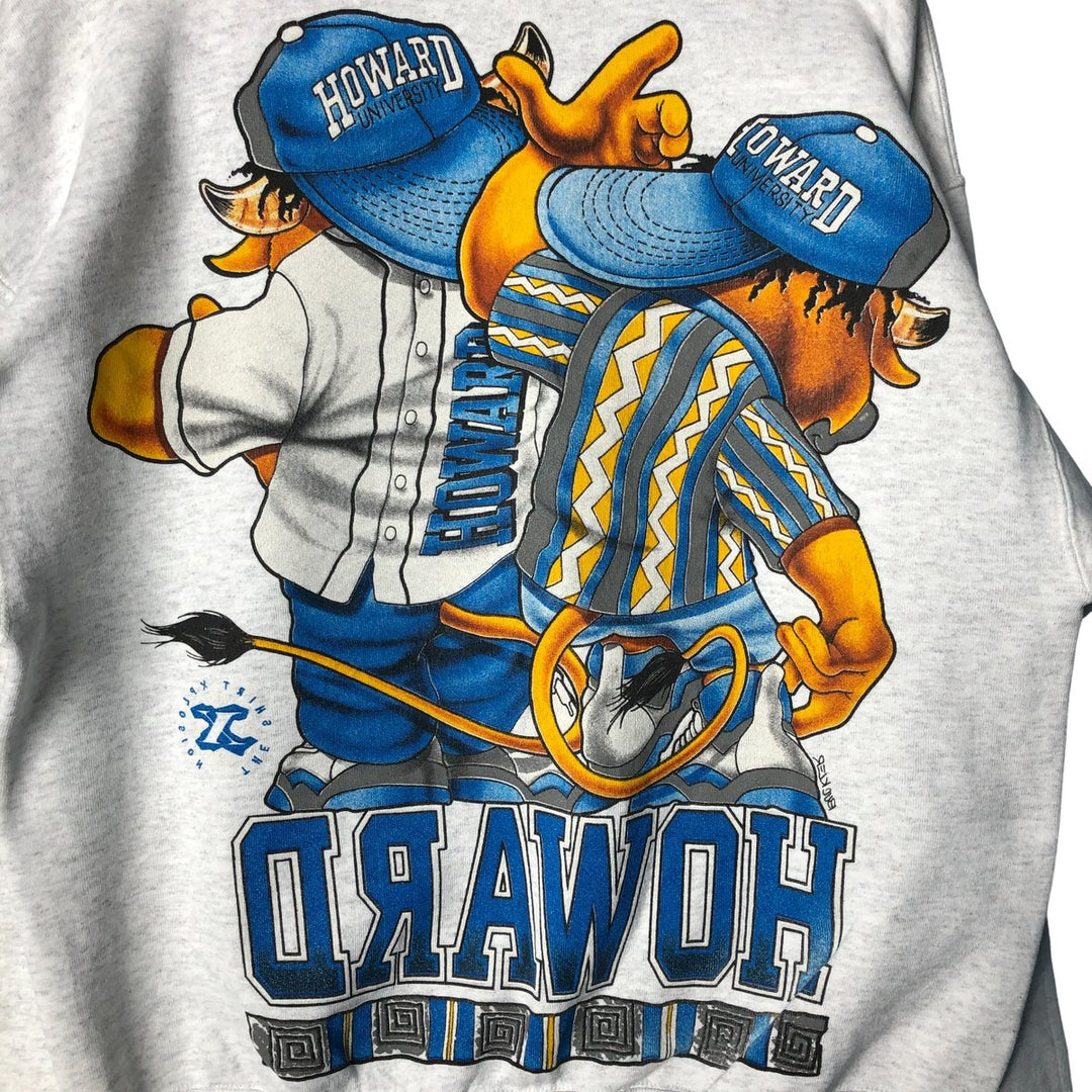 College character sweatshirt, men's size XL unclear white type Vintage Second Hand
