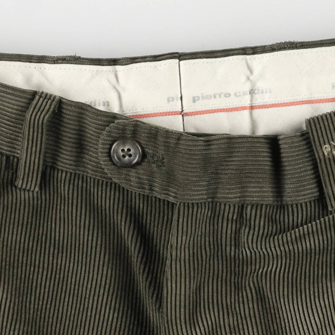 Pierre Cardin corduroy pants for men, size W34 polyester Khaki type Vintage Second Hand