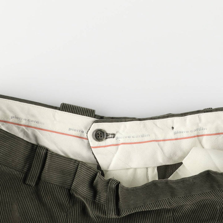 Pierre Cardin corduroy pants for men, size W34 polyester Khaki type Vintage Second Hand