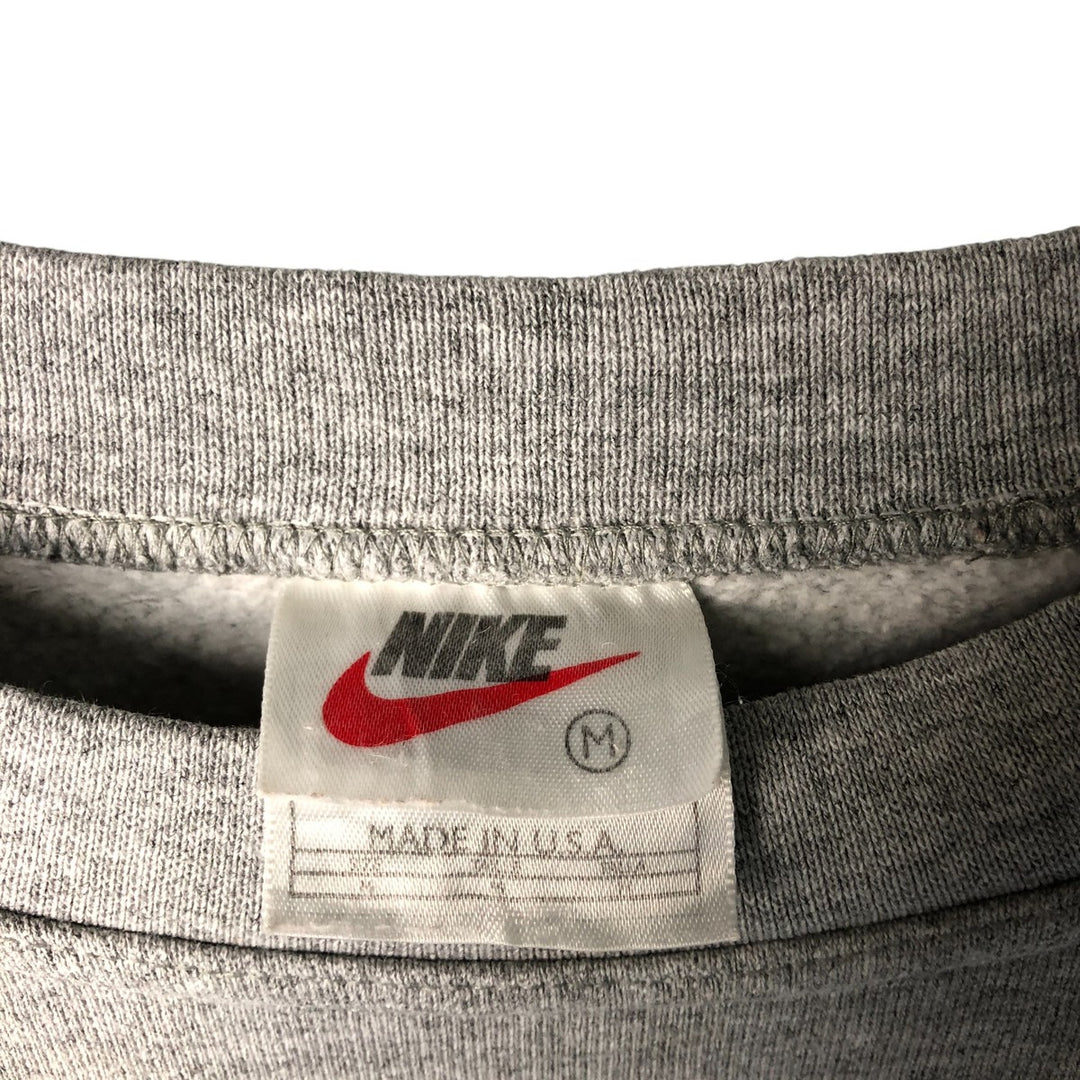 Vintage 90'S Nike One-Point Logo Sweatshirt, Made in USA, Men's Size Medium cotton gray type Vintage Second Hand