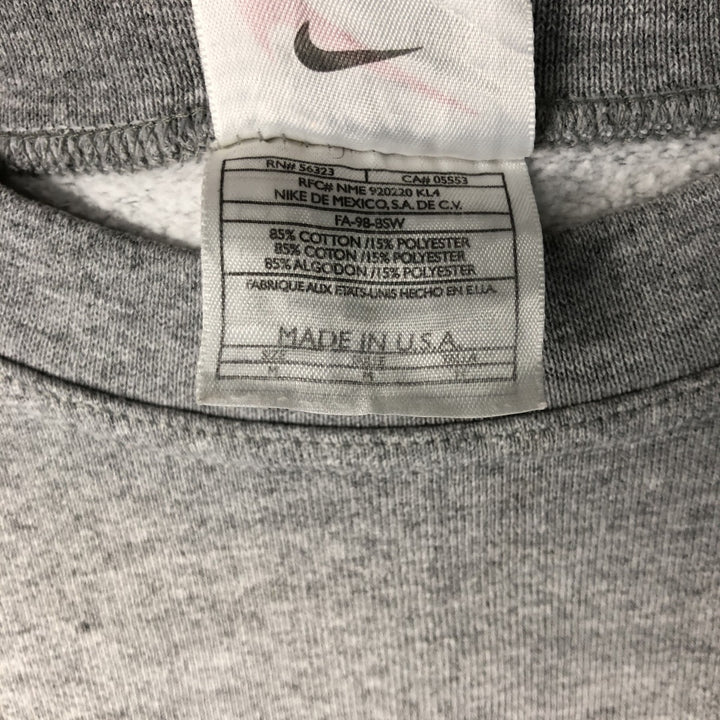 Vintage 90'S Nike One-Point Logo Sweatshirt, Made in USA, Men's Size Medium cotton gray type Vintage Second Hand