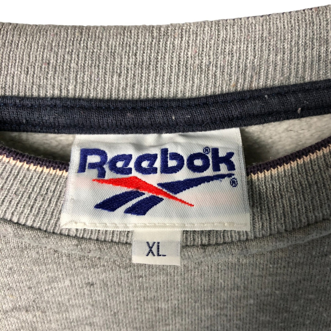 90'S Reebok Logo Sweatshirt, Men's XL Size Vintage cotton gray type Vintage Second Hand