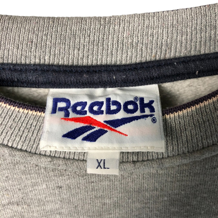 90'S Reebok Logo Sweatshirt, Men's XL Size Vintage cotton gray type Vintage Second Hand