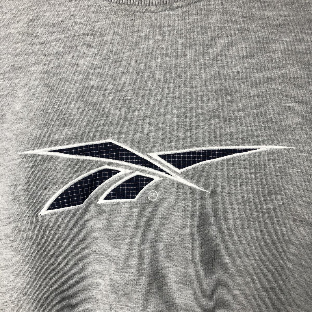 90'S Reebok Logo Sweatshirt, Men's XL Size Vintage cotton gray type Vintage Second Hand