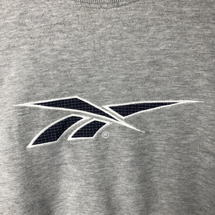 90'S Reebok Logo Sweatshirt, Men's XL Size Vintage cotton gray type Vintage Second Hand