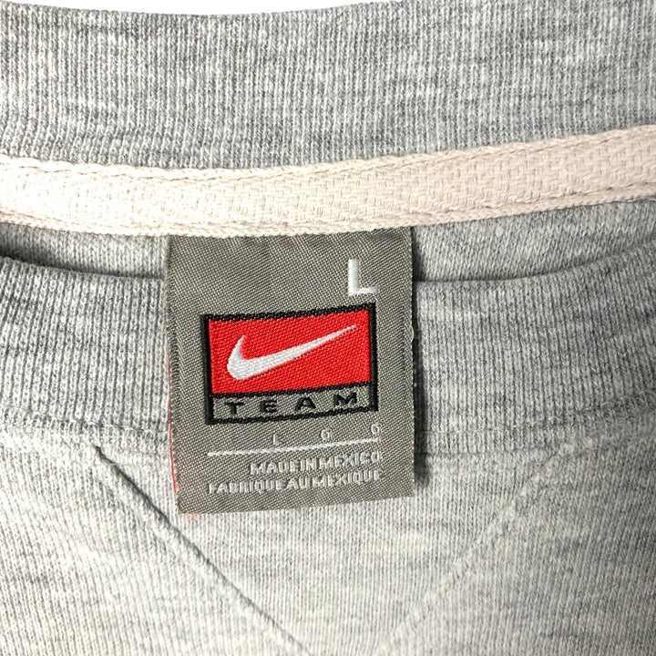 00'S Nike NIKE TEAM College Sweatshirt Trainer Men's L size cotton gray type Vintage Second Hand