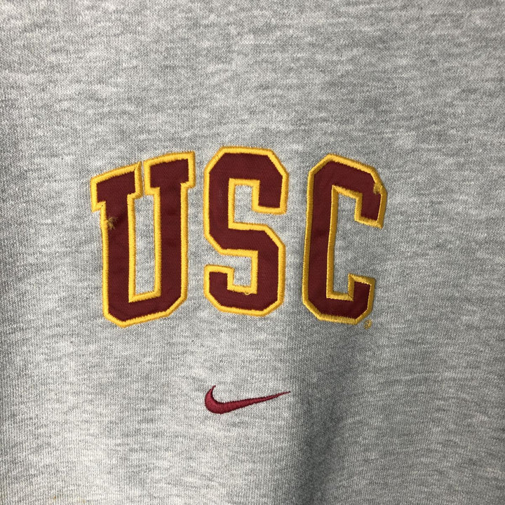 00'S Nike NIKE TEAM College Sweatshirt Trainer Men's L size cotton gray type Vintage Second Hand