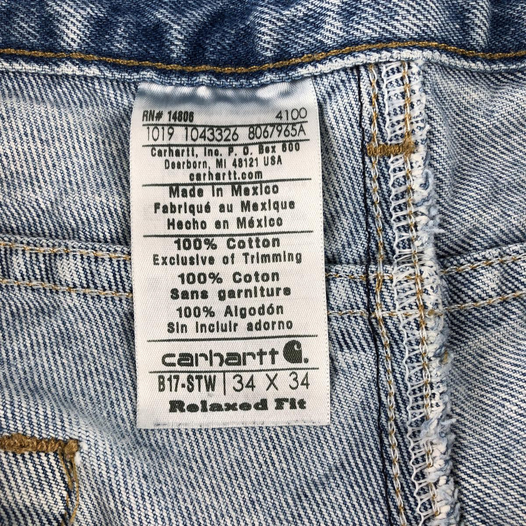 Carhartt Relaxed Fit Tapered Denim Pants for Men, W34 equivalent cotton blue type Vintage Second Hand