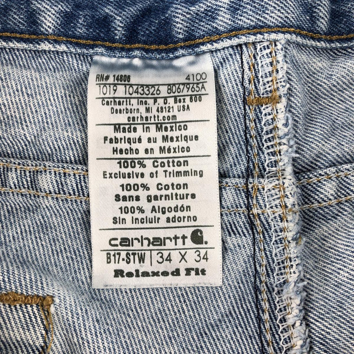 Carhartt Relaxed Fit Tapered Denim Pants for Men, W34 equivalent cotton blue type Vintage Second Hand